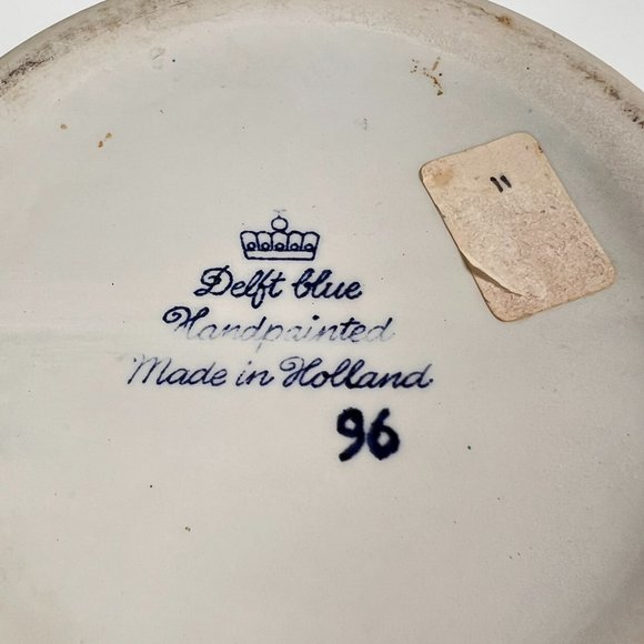 Vintage Delft Blue Beer Stein Mug Windmill Floral Hand Painted Ceramic 32 oz - Picture 11 of 16